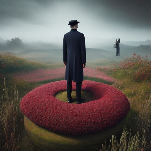 Surreal Weeds Levitation in Dreamlike Style