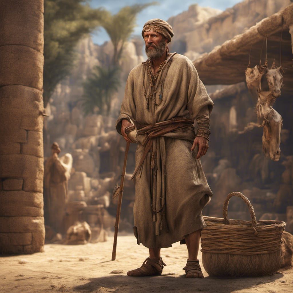 A photo realistic full body image of a Phoenician trader in bronze age Spain AI Generated