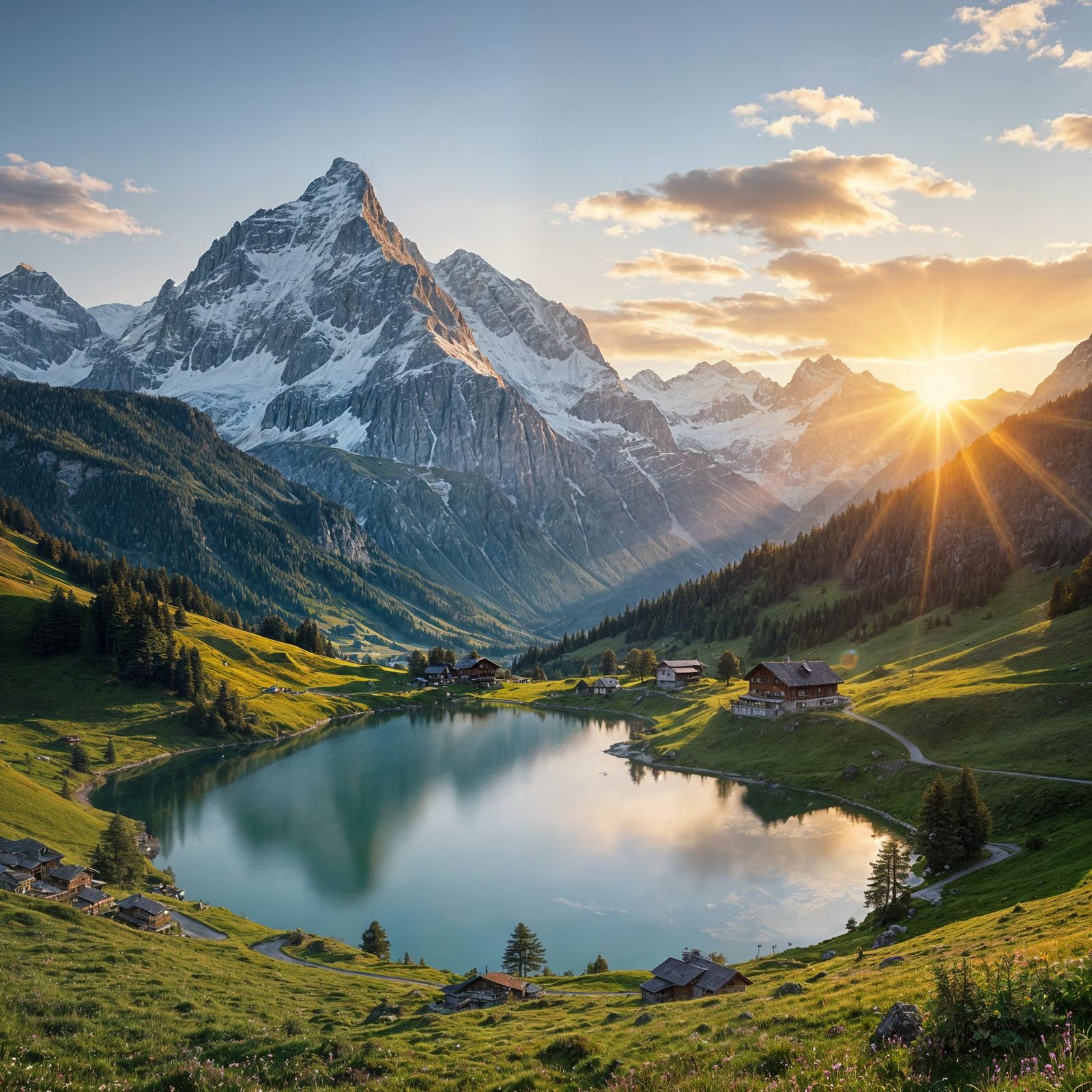 Sunrise in the Swiss Alps  by @WarrioroftheAges