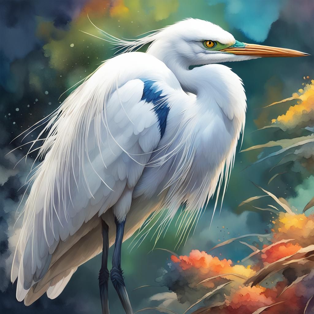 egret  by @Nama