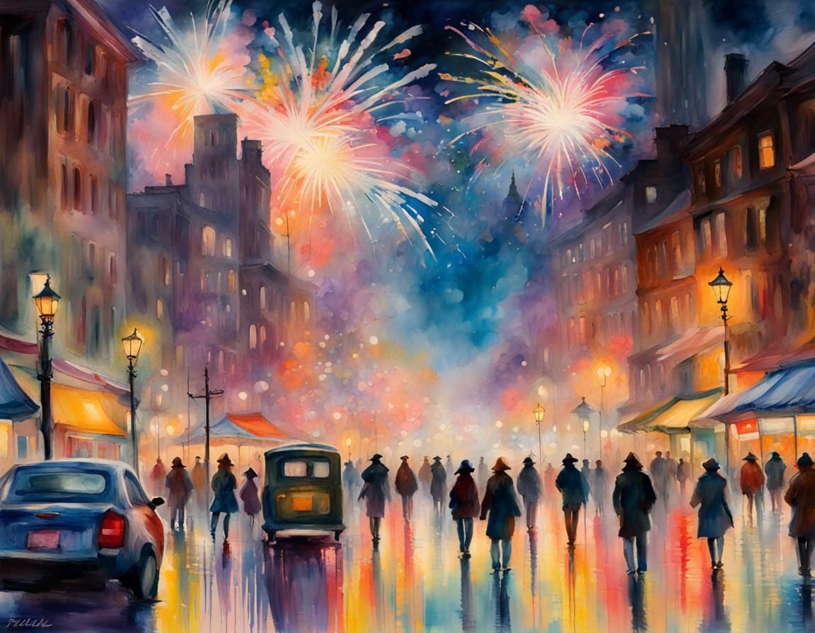 Ethereal New Year in Watercolor  by @Ugly Clooney