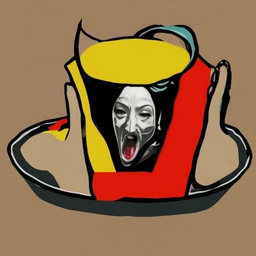 Courtney Love in a bowl of soup
