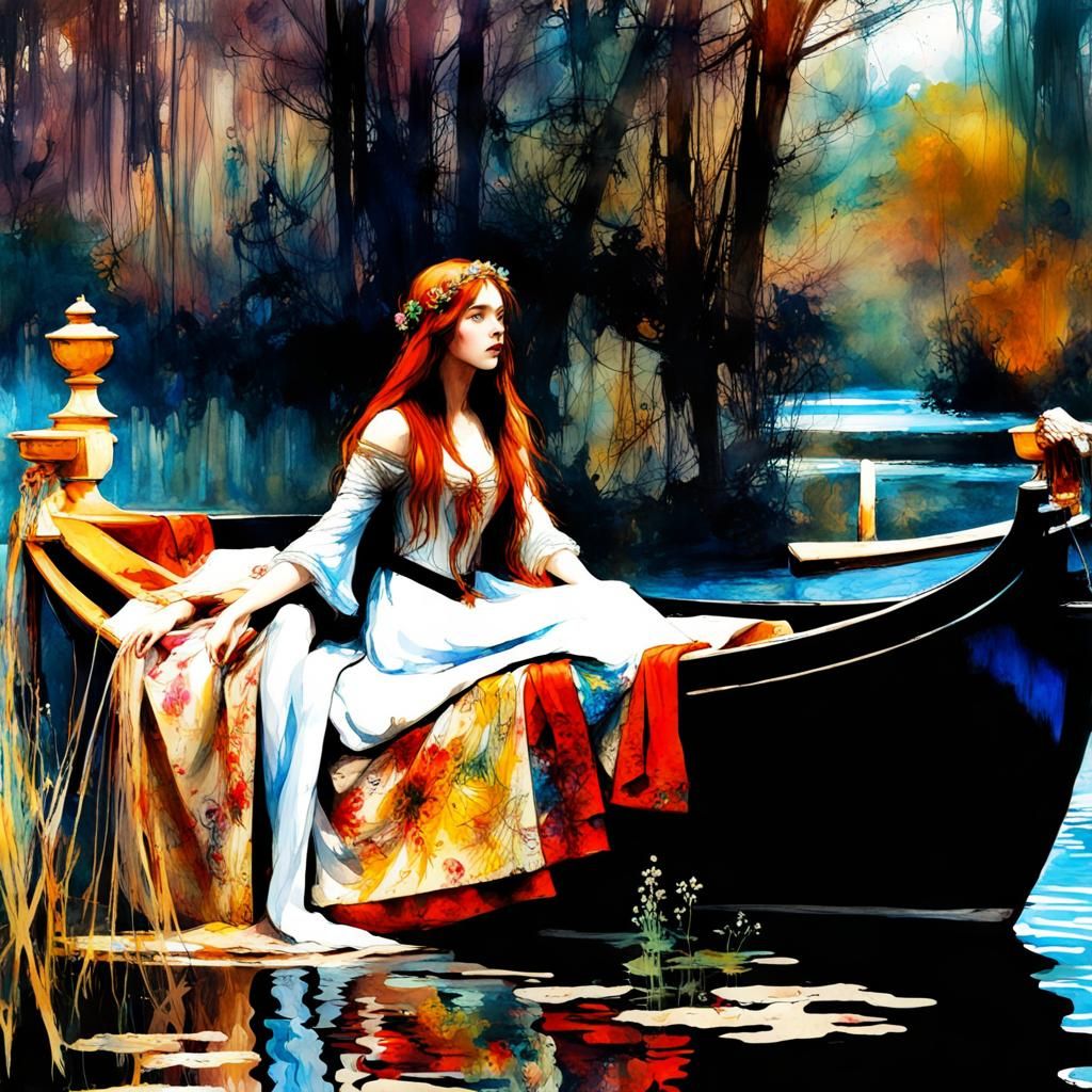 The Lady of Shalott - AI Generated Artwork - NightCafe Creator