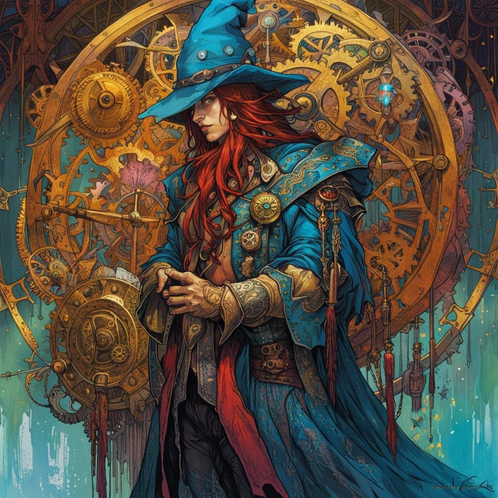 Dopplebot The Clockwork Wizard AI Generated Artwork NightCafe Creator