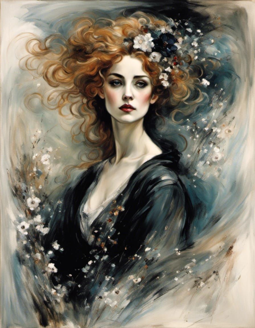 Woman with flowers