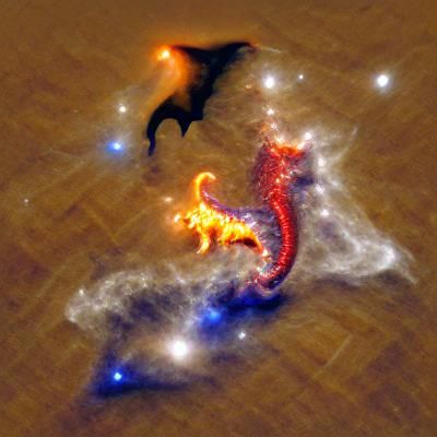 cosmic dragon near a star