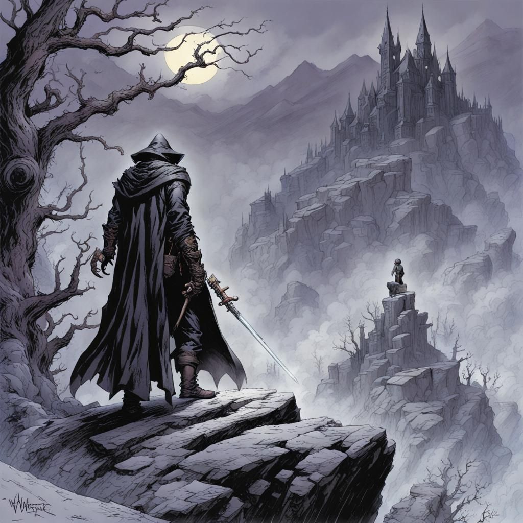 The warlock looks on