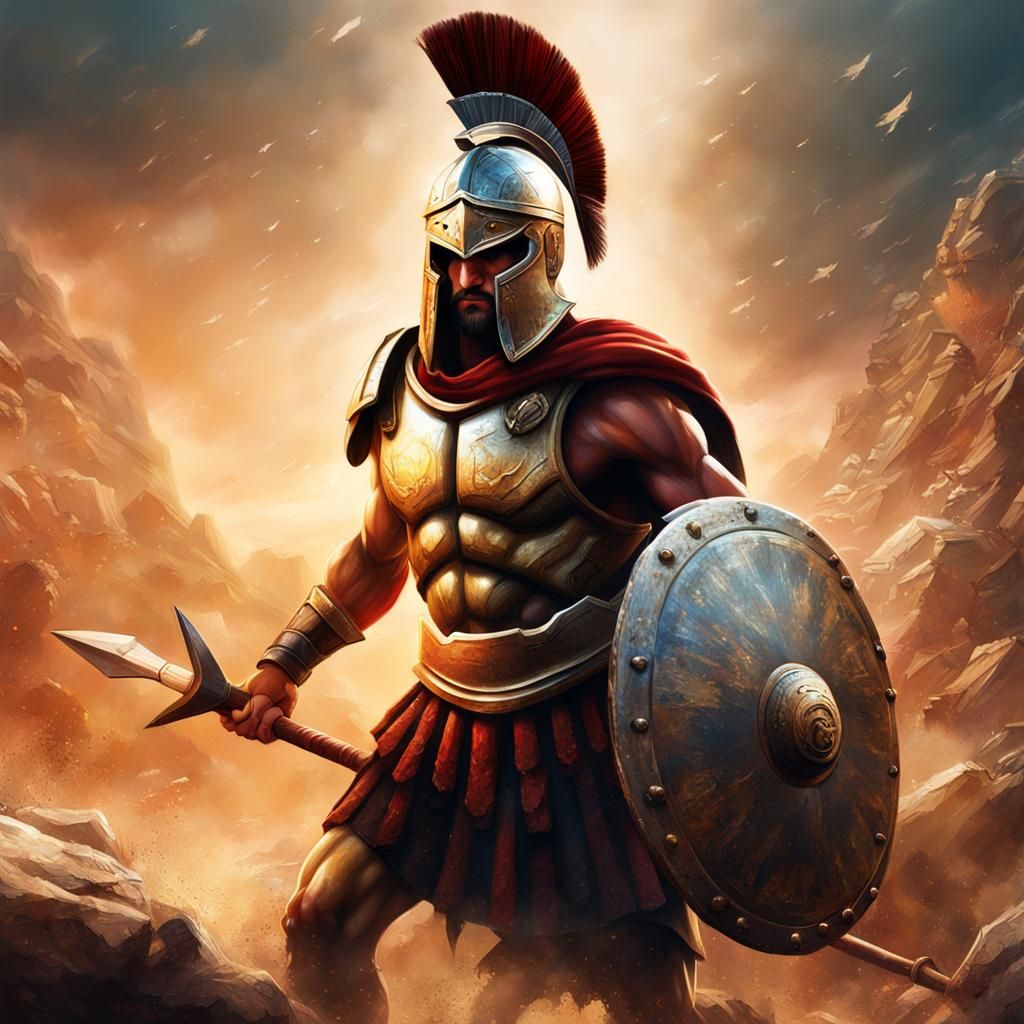 Hyperrealistic Spartan Warrior Ready for Battle