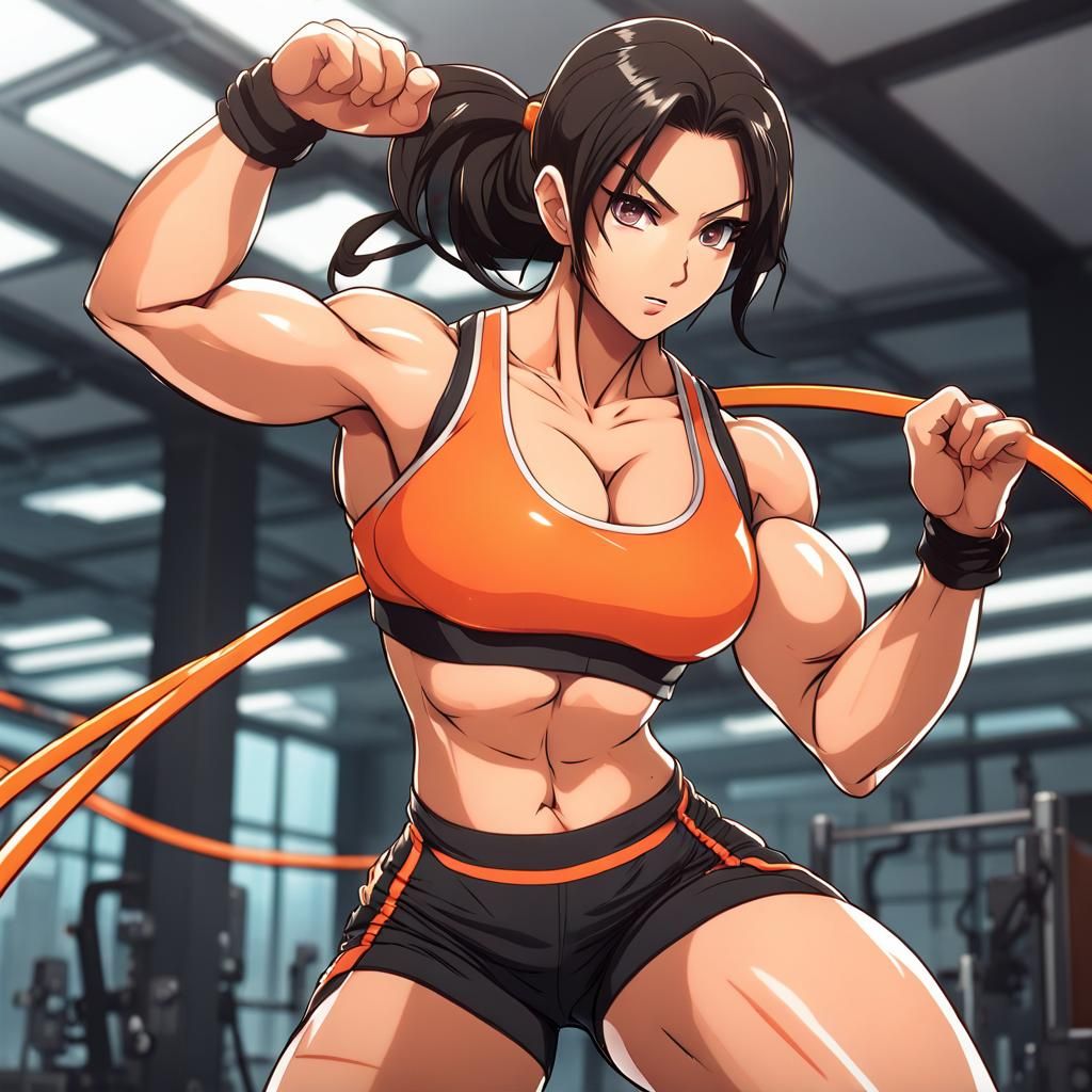 anime bodybuilding man and woman muscles - AI Generated Artwork - NightCafe  Creator