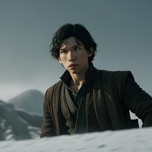 star wars ben solo jedi Cinematic film still, shot on v-rapt...