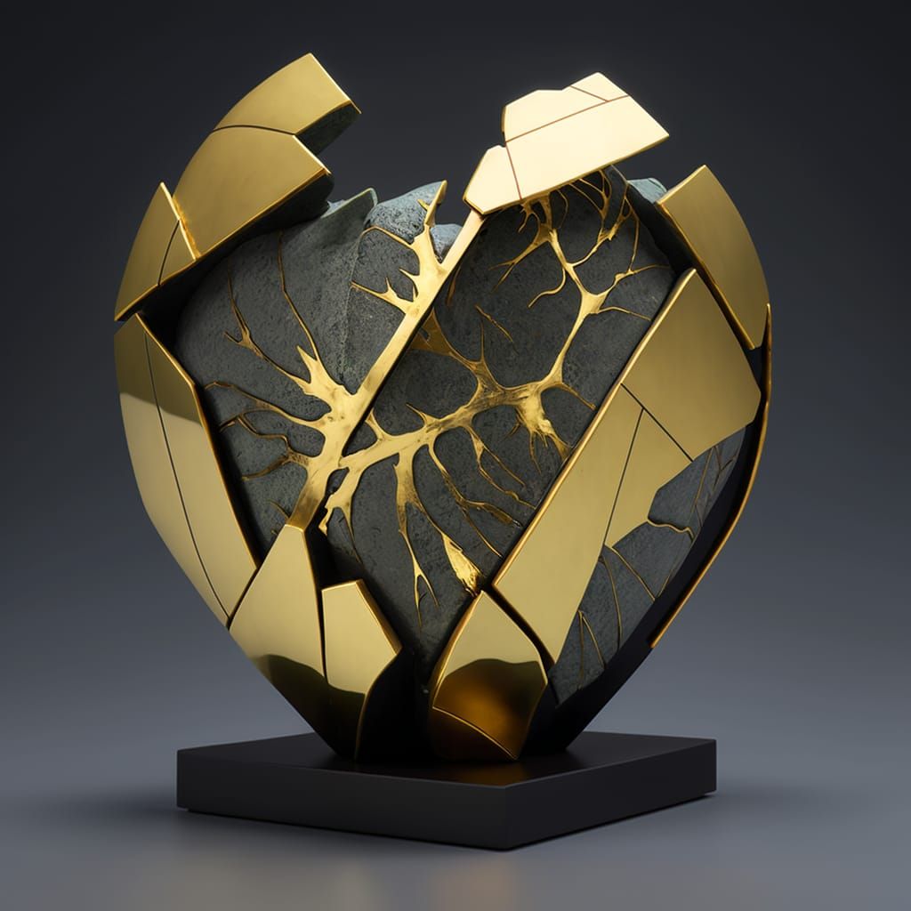 Brutalist Kintsugi Sculpture
