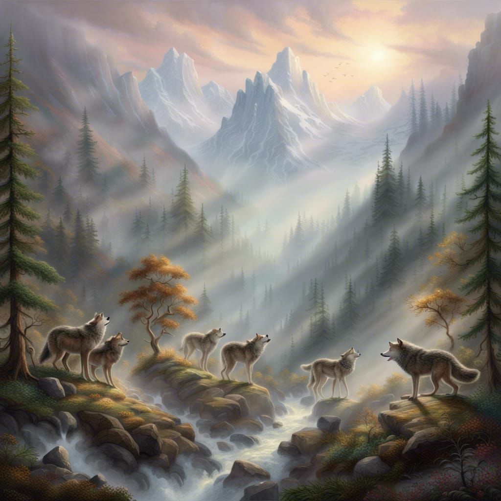 Wolf pack - AI Generated Artwork - NightCafe Creator