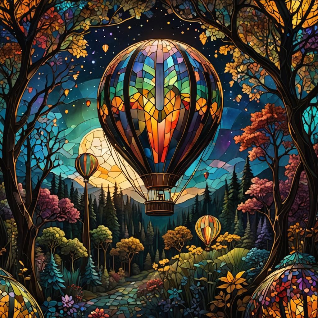 Mosaic hot air balloon   by @Sherkhal