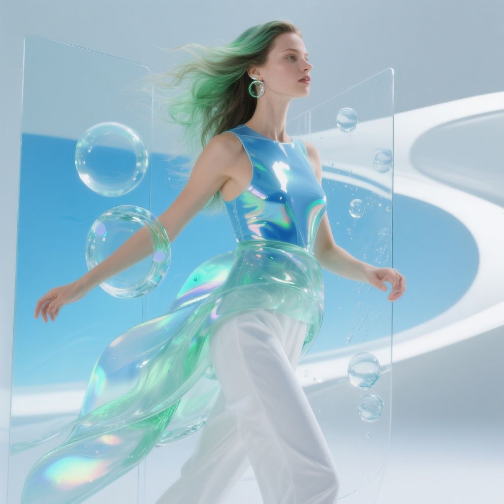 girls in frutiger-aero aesthetic outfit