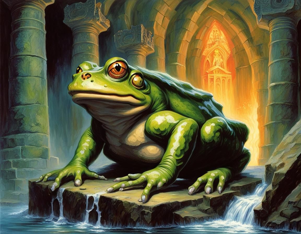 Dungeons and Dragons image; Temple of the Frog, style of Jeff Easley; a ...