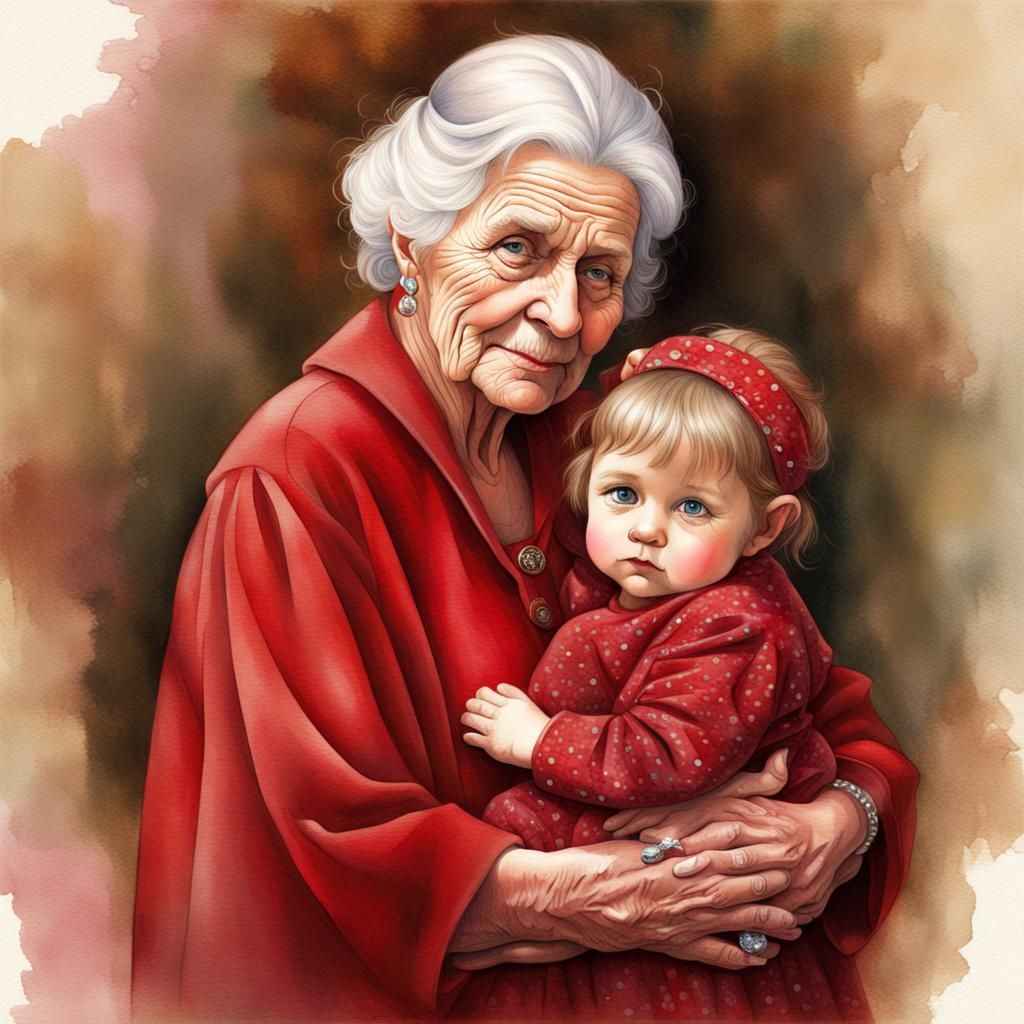 Amelia and Grandma - AI Generated Artwork - NightCafe Creator