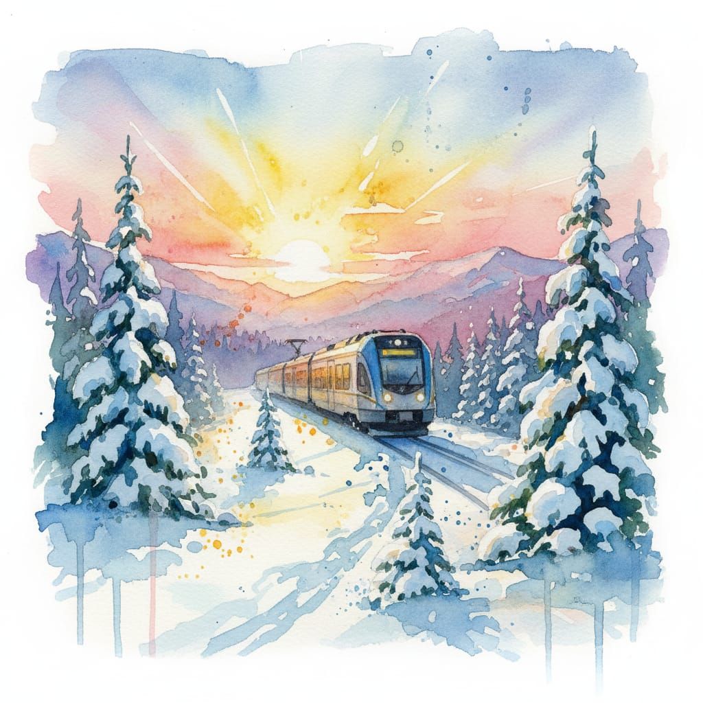 An electric train by autumn – Ge