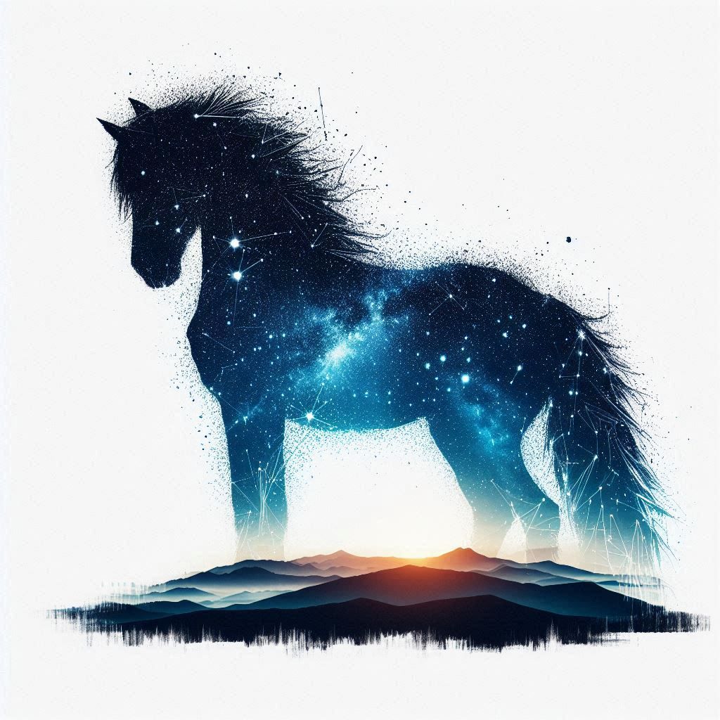 double exposure beautiful fantasy DALL-E 3 portrait landscape..