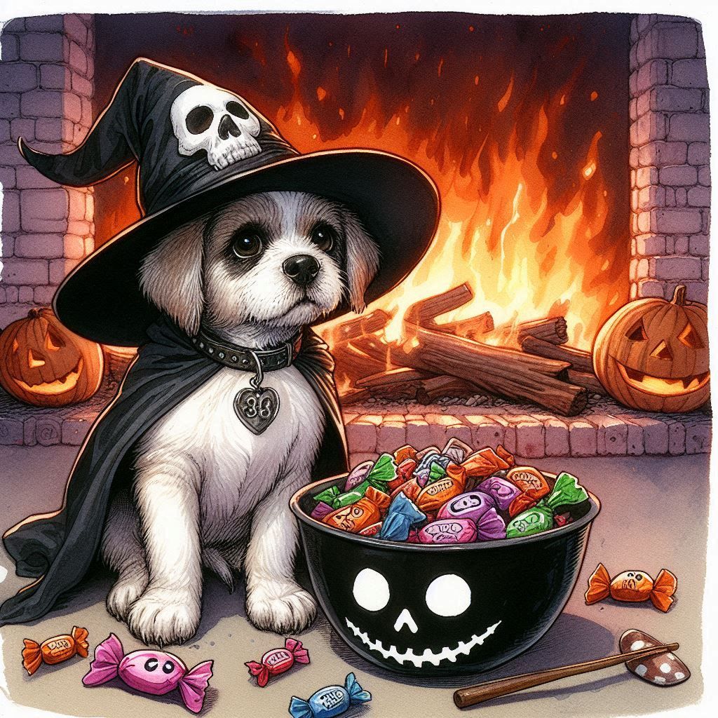 Puppy and candy