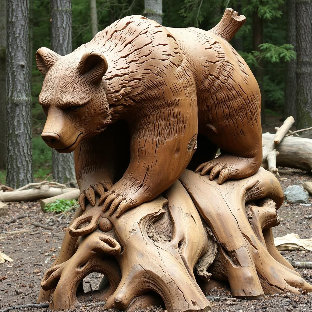 Wood Carving Bear  by @AJAlexander