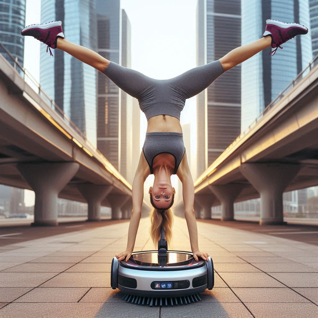 Handstand on a vacuum cleaner