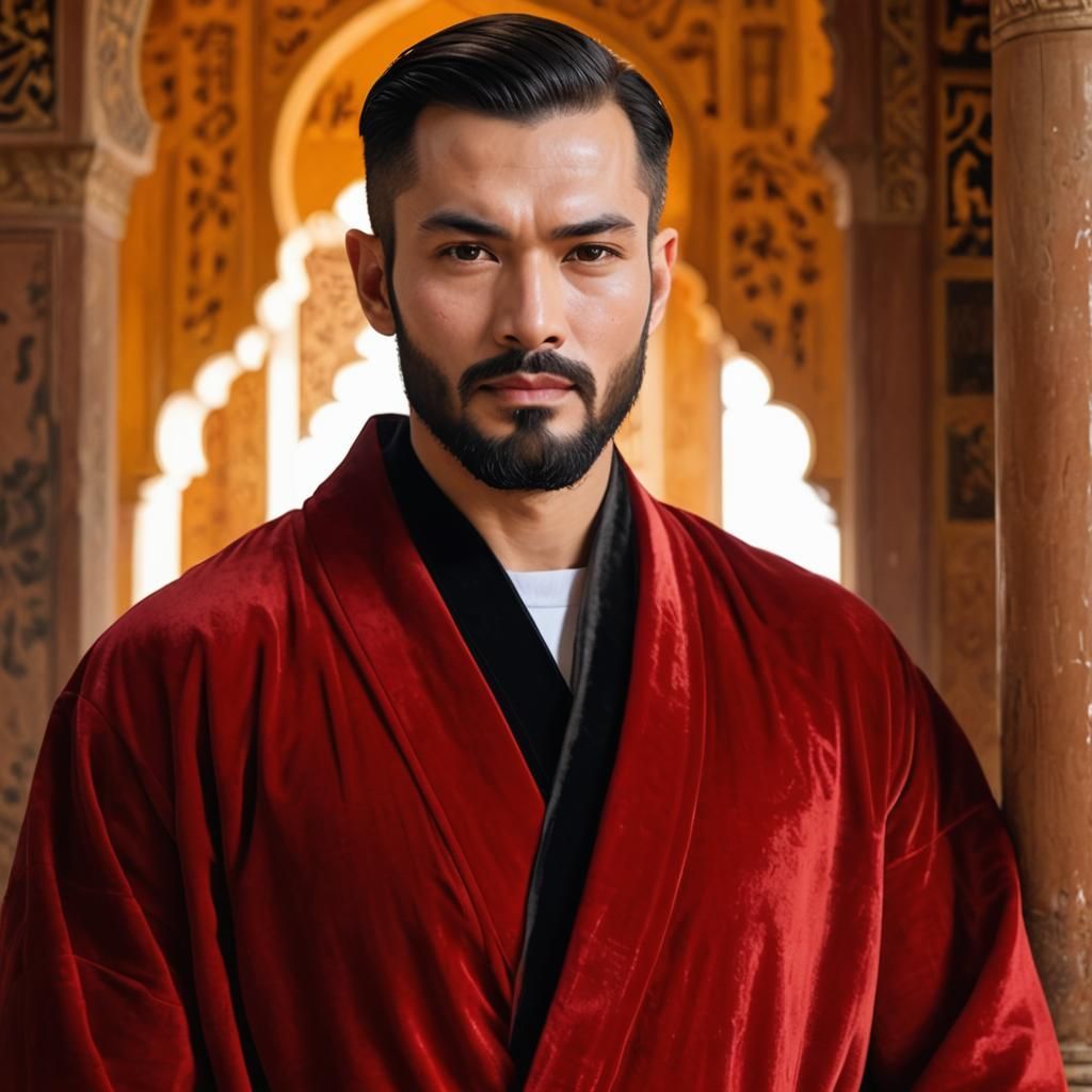 Yürök Pâdishâh, a  handsome Tukhârian prince with black hair...