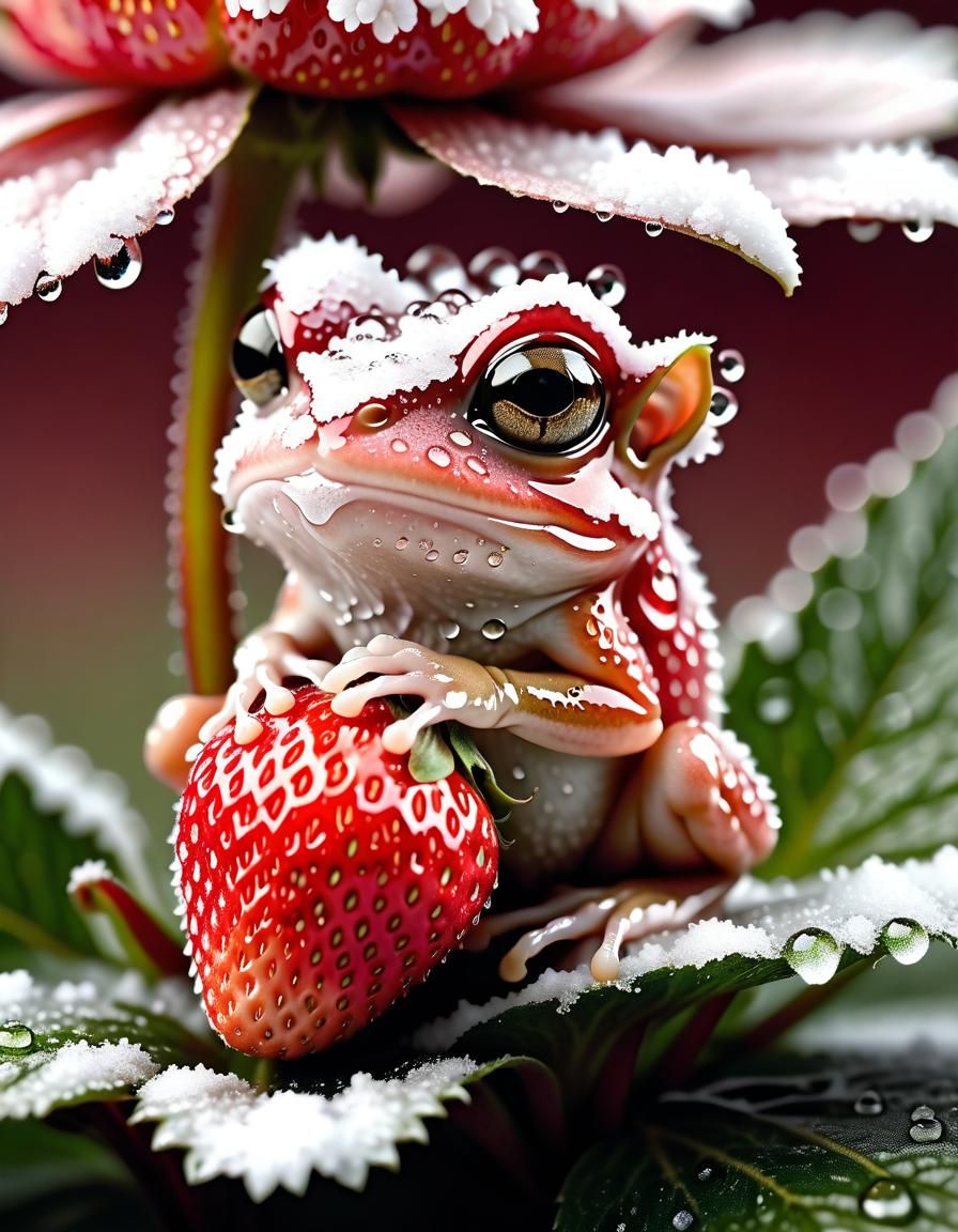 Would you let me in please?? Its cold out here. I'll give you strawberry🍓   by @SmitAiArtist