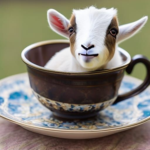 Teacup Goat 2 AI Generated Artwork NightCafe Creator