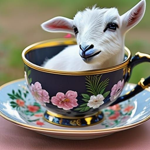 Teacup Goat 1 AI Generated Artwork NightCafe Creator