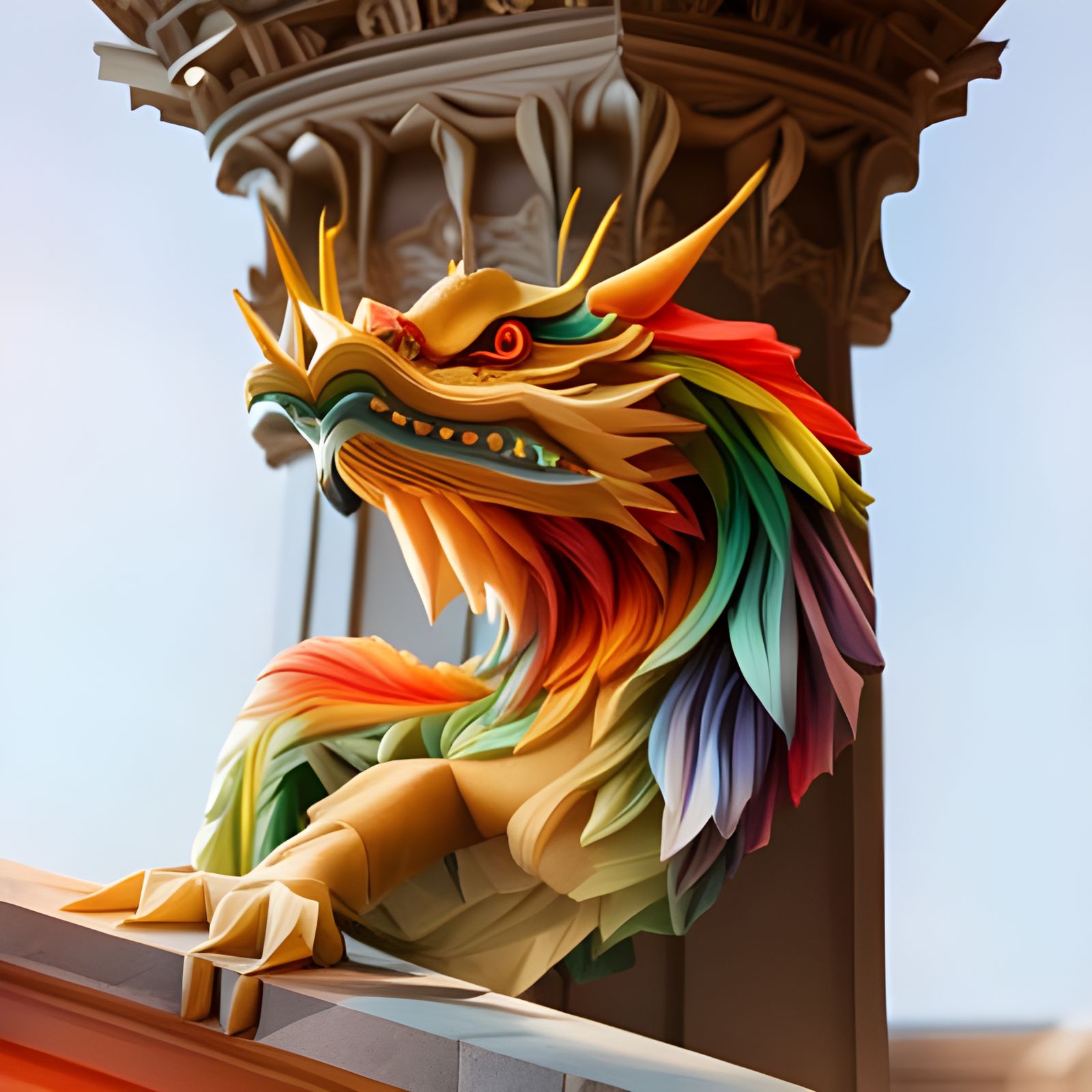 Beautiful Imperial Rainbow Dragon  by @artsho