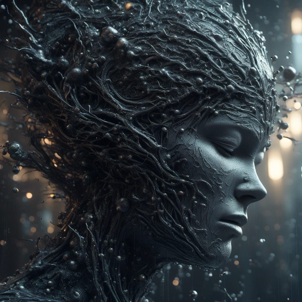 Frozen Tears Fall in Gothic Sci-Fi Style