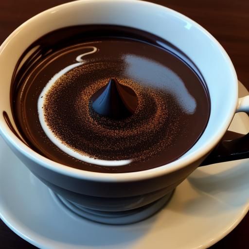 (Chocolate) Alluring, delicious, liquid laminar flow from cu...