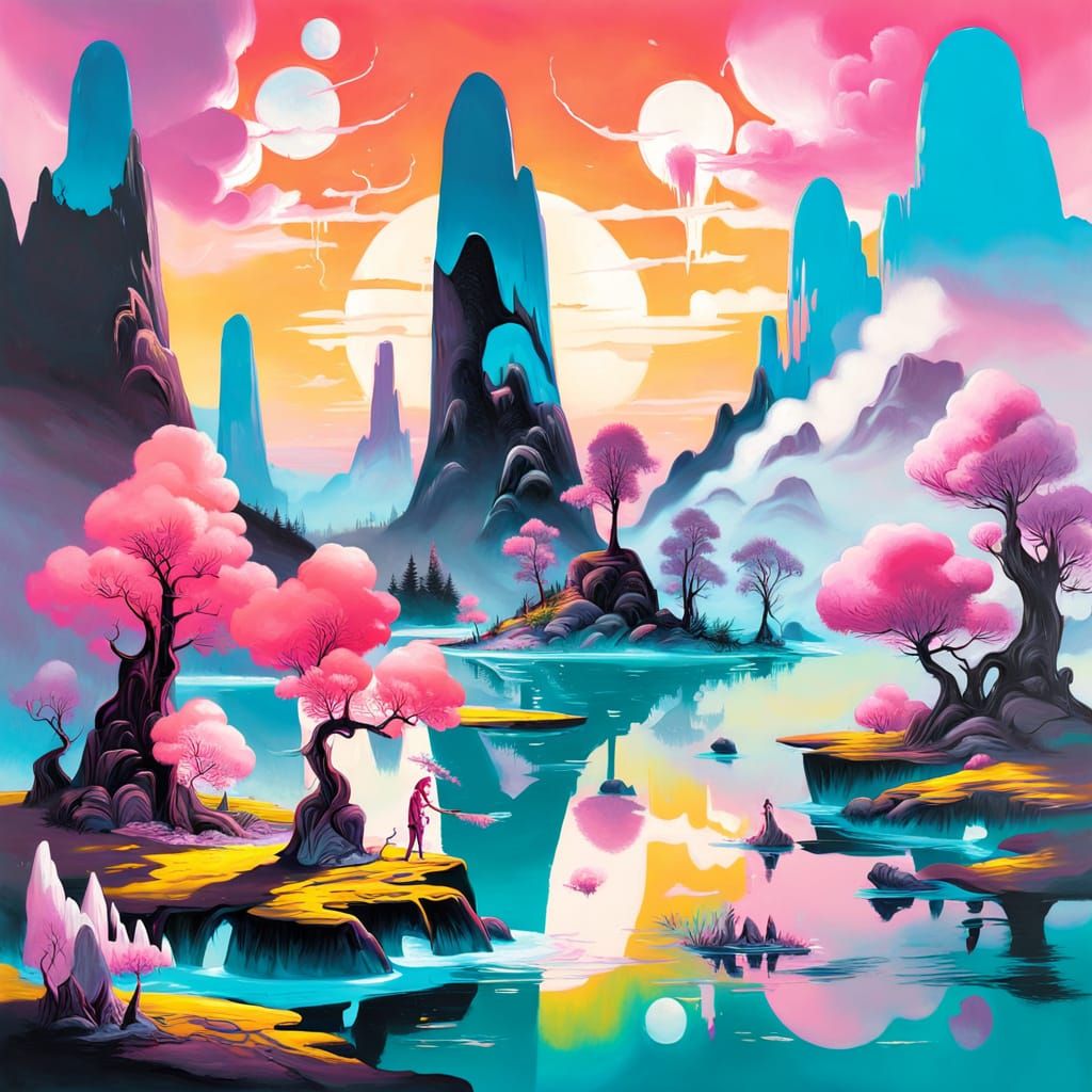 Neon Oil Airbrush 🖼 Air Graphic Print ✖ Stardust Portrait