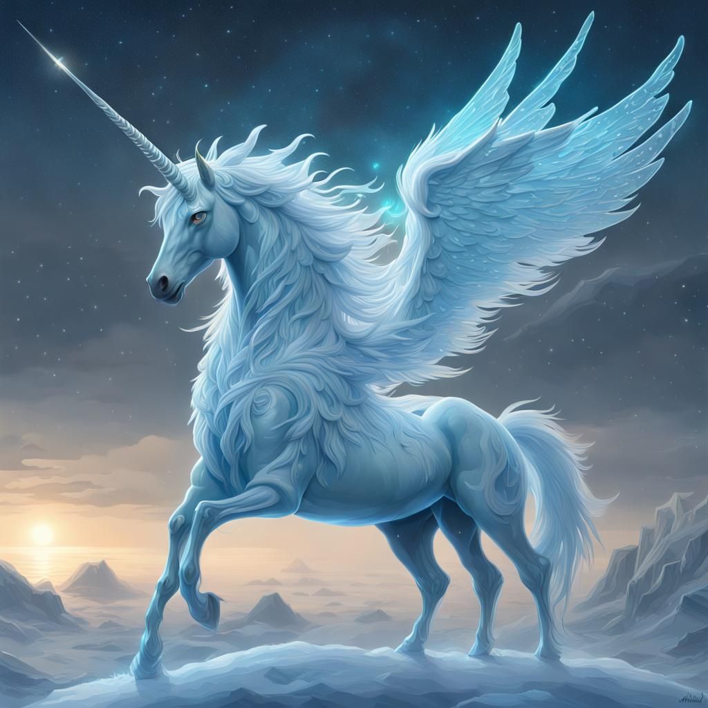 magical ice unicorn - AI Generated Artwork - NightCafe Creator