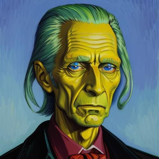 A portrait of Mr. Burns, from The Simpsons, art by vincent van gogh ...