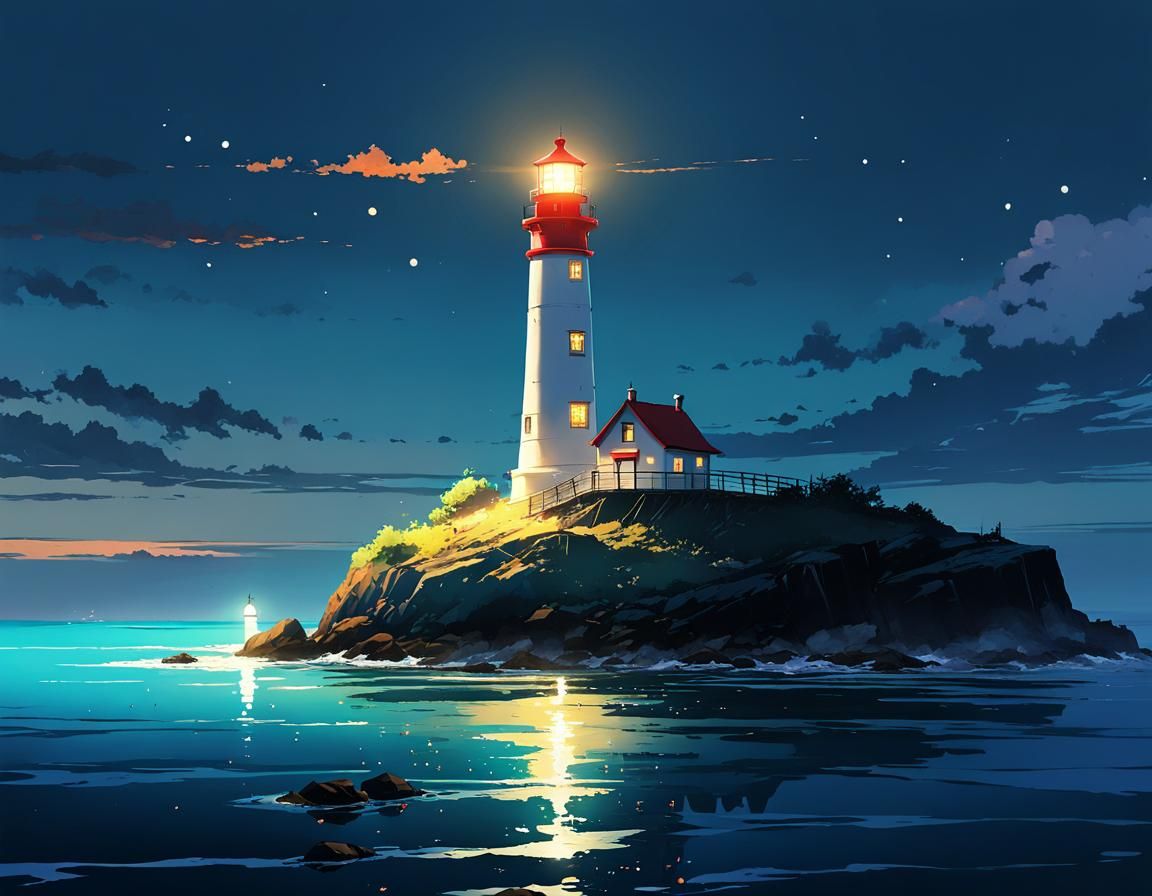 Lonely Lighthouse   by @1cheesepuff