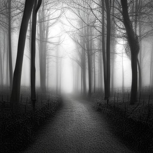 Foggy Forest Trail - AI Generated Artwork - NightCafe Creator