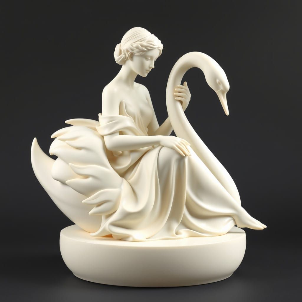 Art Deco Leda and the Swan  by @Majestik