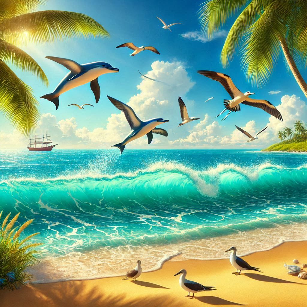 The dolphins were supposed to be swimming...