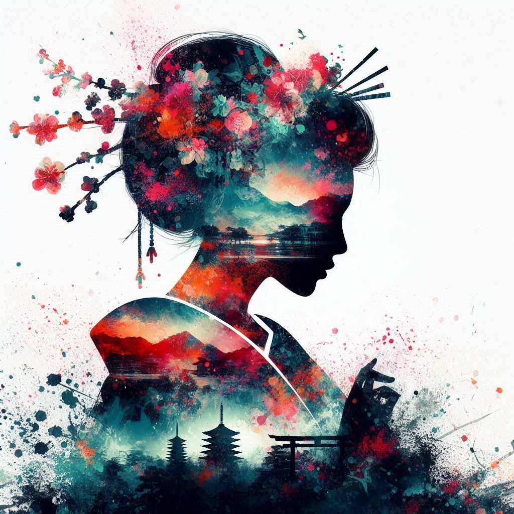 double exposure beautiful fantasy portrait landscape..