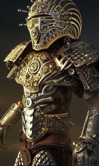 Cyborg aztec warrior