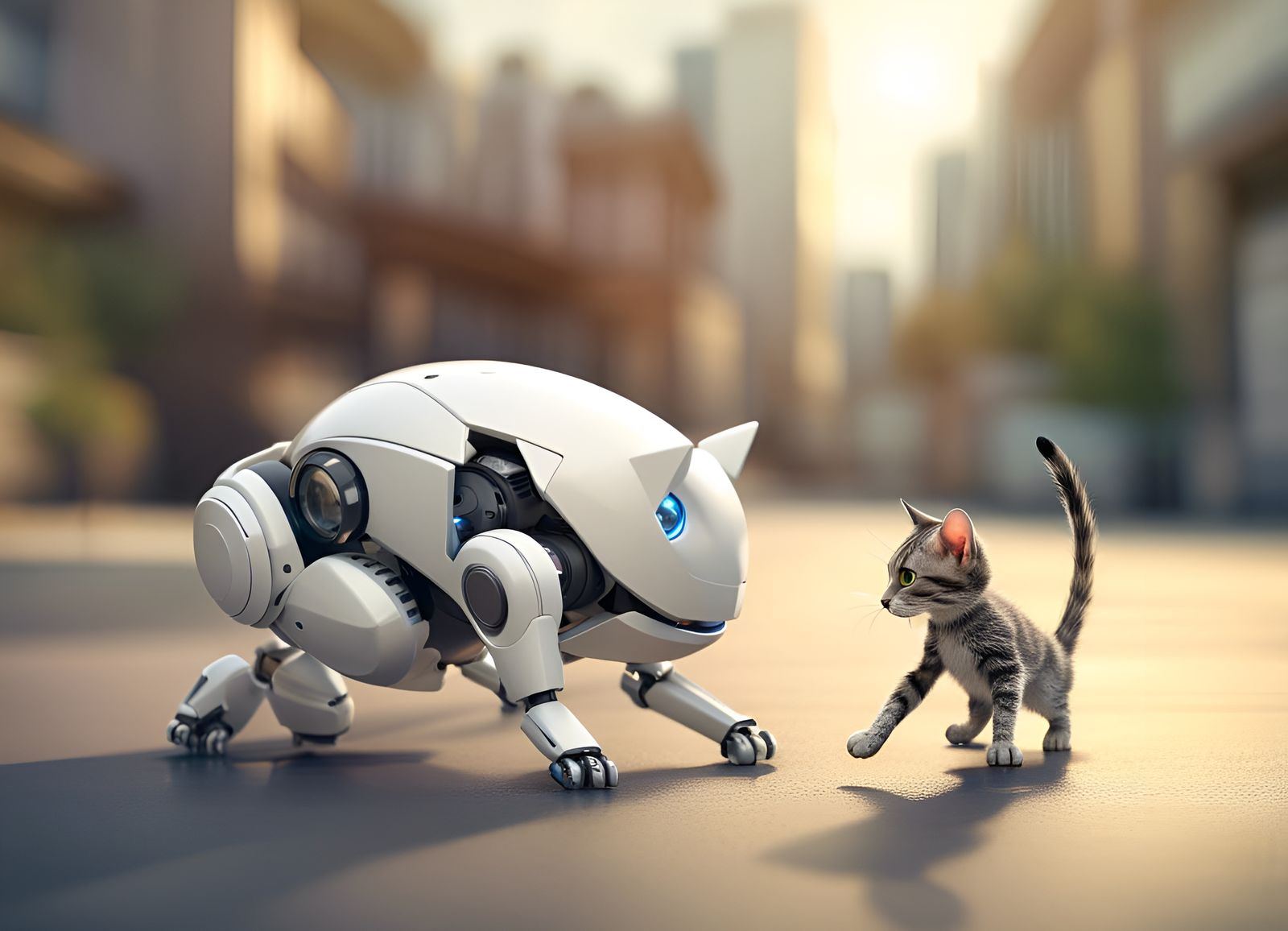 Kitten VS robotic predator