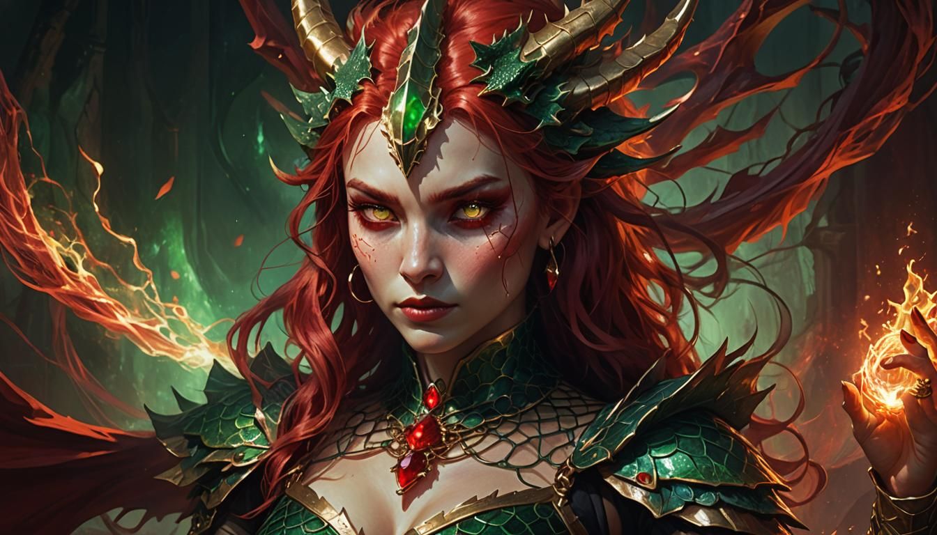 Dragon Portrait in Dark Fantasy Style