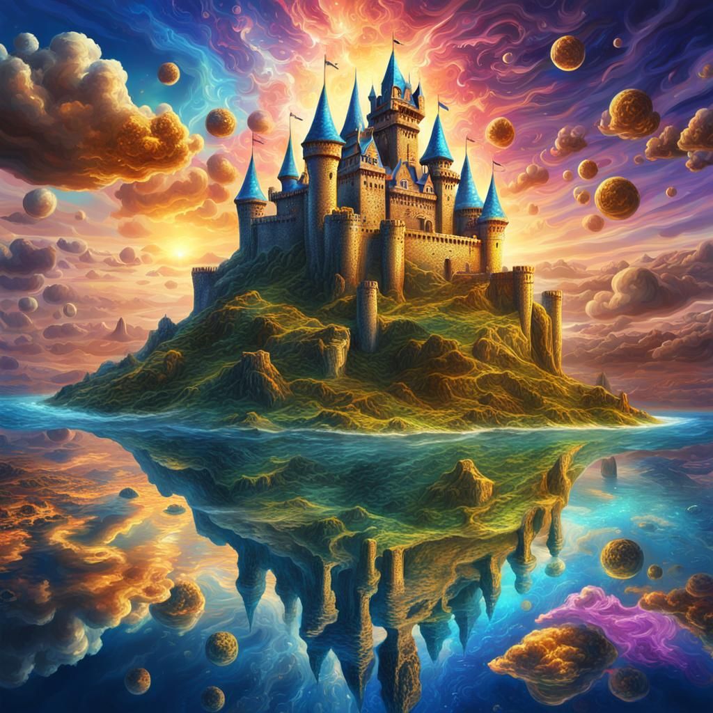 Surreal Scene of a castle - AI Generated Artwork - NightCafe Creator