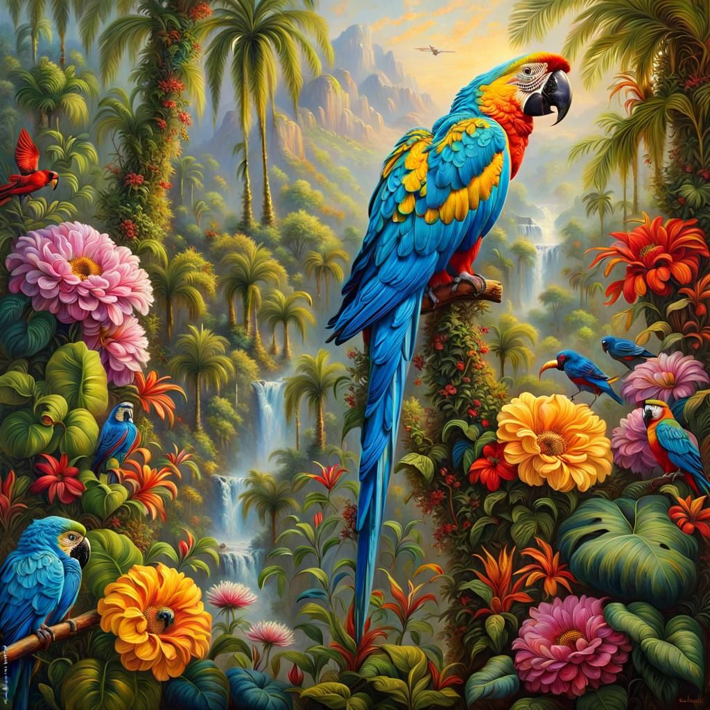 Birds in the Jungle  by @Chikiwi Creations