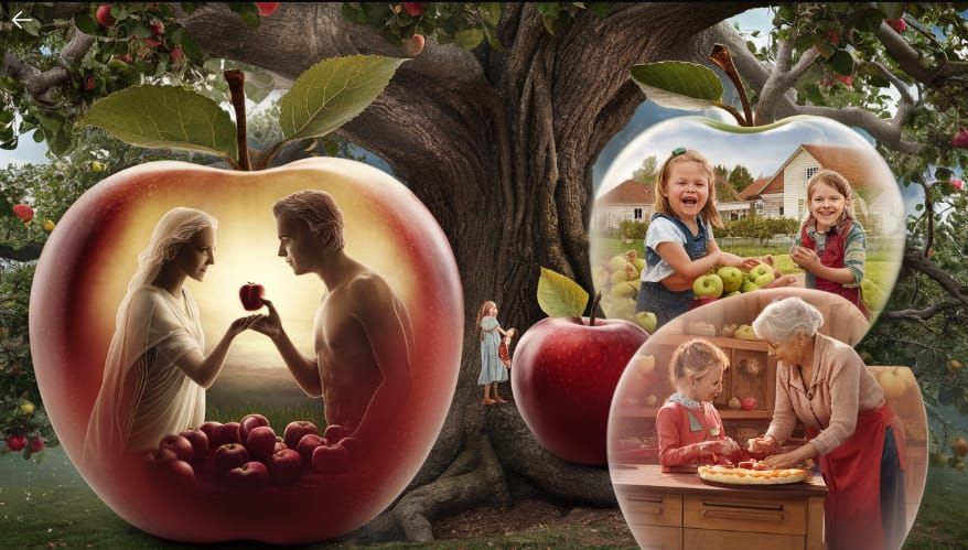 Nostalgia Family Apple Tree Orchard Creating Fond Memories Together From Beginning of Time