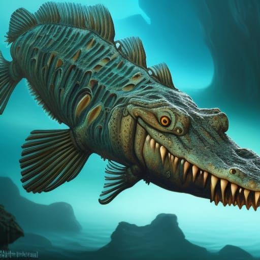 Crocodile Fish Hybrid - AI Generated Artwork - NightCafe Creator