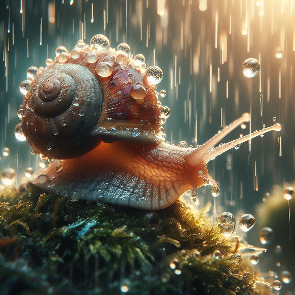 Snail in the rain