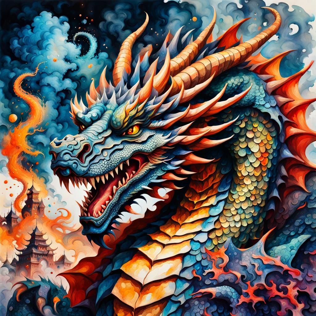 The dragon adversary - AI Generated Artwork - NightCafe Creator