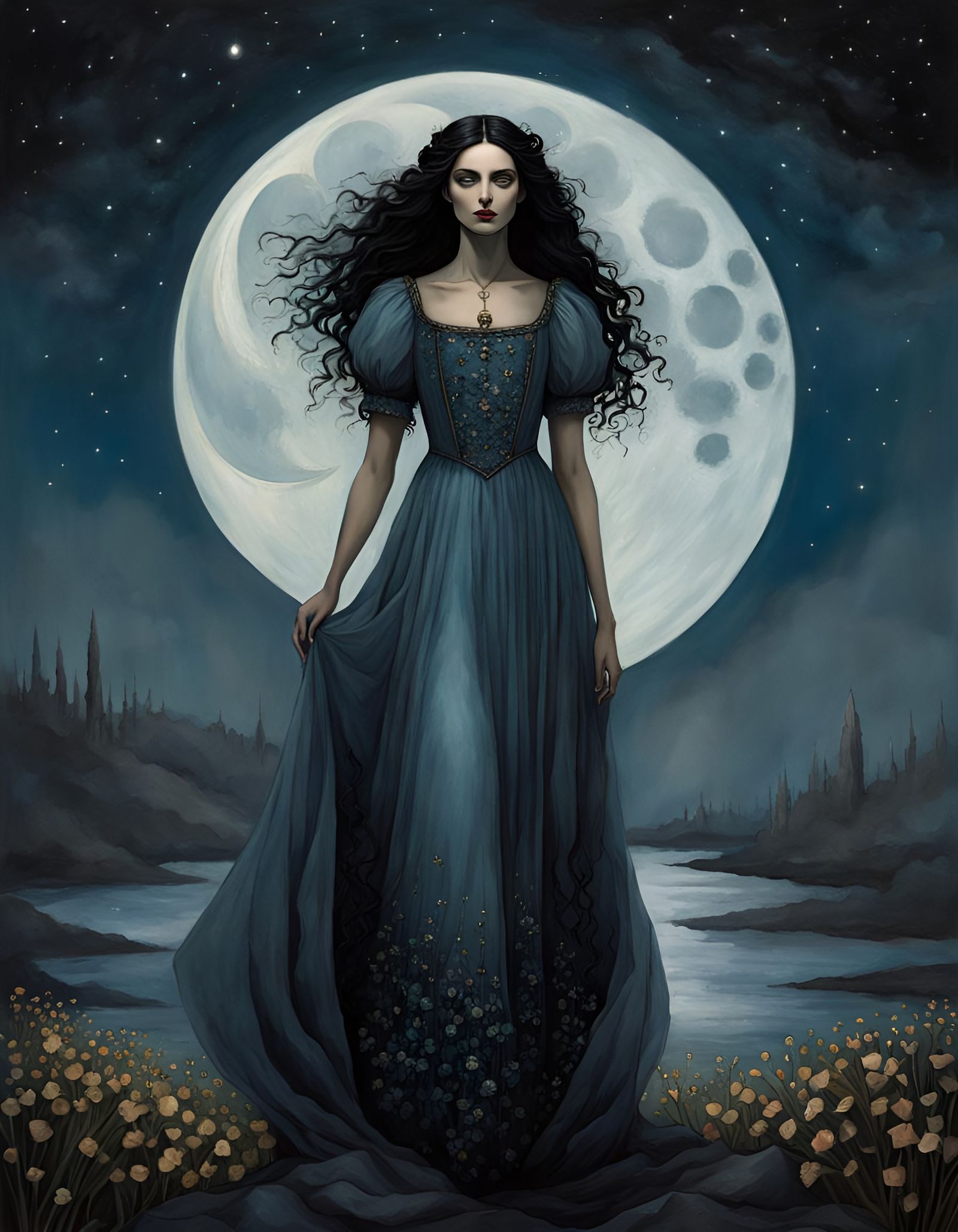 Moon Maiden - AI Generated Artwork - NightCafe Creator